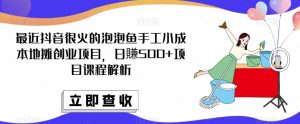最近抖音很火的泡泡鱼手工小成本地摊创业项目，日賺500+项目课程解析-互联网资源大全网