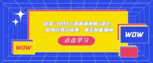 哈哥·3月线下实操课高清视频+课件,如何玩转小而美,高毛利直播间-互联网资源大全网