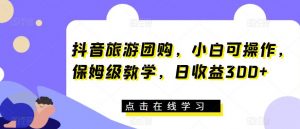 抖音旅游团购,小白可操作,保姆级教学,日收益300+【揭秘】-第一资源库