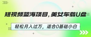 短视频蓝海项目,美女车载U盘,轻松月入过万,适合0基础小白【揭秘】-第一资源库
