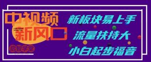中视频新风口,新板块易上手,流量扶持大,小白起步福音【揭秘】-第一资源库