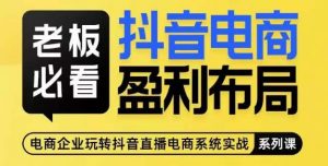 老板必看-抖音电商盈利布局,公开揭秘抖音电商全域布局打法-互联网资源大全网