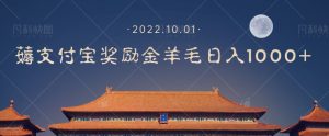 一部手机薅支付奖励金宝羊毛轻松日入1000+-互联网资源大全网