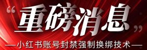 【最新】小红书账号封禁强制换绑技术可日赚300-互联网资源大全网