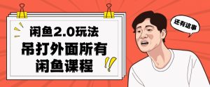 闲鱼2.0玩法单号每天日入2000，吊打市面所有课程-互联网资源大全网
