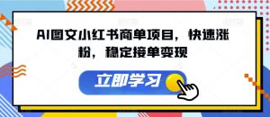AI图文小红书商单项目,快速涨粉,稳定接单变现【揭秘】-互联网资源大全网