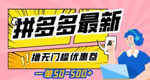 一单50—500加，拼多多最新撸无门槛优惠卷，目前亲测有效【揭秘】-互联网资源大全网