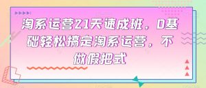 淘系运营21天速成班,0基础轻松搞定淘系运营,不做假把式-第一资源库
