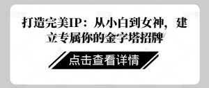 打造完美IP:从小白到女神,建立专属你的金字塔招牌-互联网资源大全网