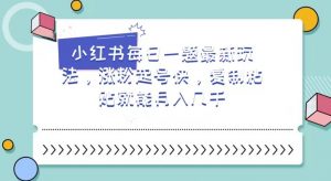 小红书每日一题最新玩法，涨粉起号快，复制粘贴就能月入几千【揭秘】-互联网资源大全网
