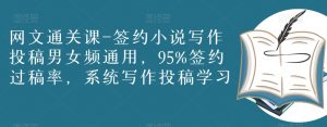 网文通关课-签约小说写作投稿男女频通用,95%签约过稿率,系统写作投稿学习-互联网资源大全网