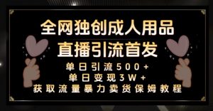 全网独创真人主播+无人直播单日引流500+，橙人用品暴力卖货单日变现3W+保姆似教学2.0【揭秘】-互联网资源大全网