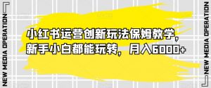 小红书运营创新玩法保姆教学,新手小白都能玩转,月入6000+【揭秘】-第一资源库