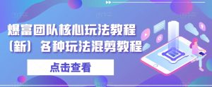爆富团队核心玩法教程(新)各种玩法混剪教程-第一资源库
