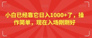 小白已经靠它日入1000+了,操作简单,现在入场刚刚好【揭秘】-互联网资源大全网