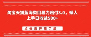 淘宝天猫蓝海类目暴力赔付3.0，懒人上手日收益500+【仅揭秘】-互联网资源大全网