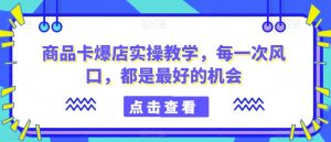 商品卡爆店实操教学,每一次风口,都是最好的机会-互联网资源大全网