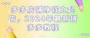 多多店铺挣钱之起店，2024年最新拼多多教程-互联网资源大全网