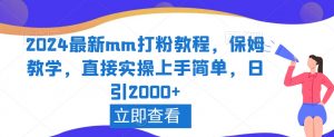 2024最新mm打粉教程，保姆教学，直接实操上手简单，日引2000+【揭秘】-互联网资源大全网