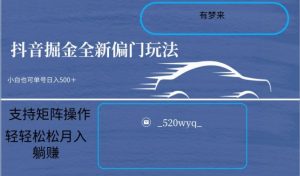 全新抖音倔金项目5.0，小白在家即可轻松操作，单号日入500+支持矩阵操作-互联网资源大全网