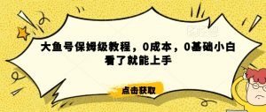 怎么样靠阿里大厂撸金,背靠大厂日入2000+,大鱼号保姆级教程,0成本,0基础小白看了就能上手【揭秘】-互联网资源大全网