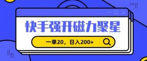 信息差赚钱项目，快手强开磁力聚星，一单20，日入200+【揭秘】-互联网资源大全网