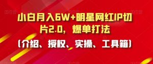 小白月入6W+明星网红IP切片2.0，爆单打法（介绍、授权、实操、工具箱）【揭秘】-互联网资源大全网