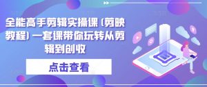 全能高手剪辑实操课(剪映教程)一套课带你玩转从剪辑到创收-互联网资源大全网