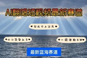 AI翻唱，短视频最新赛道，一周轻松涨粉5W，小白即可上手，轻松月入过万【揭秘】-第一资源库