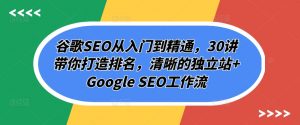 谷歌SEO从入门到精通,30讲带你打造排名,清晰的独立站+Google SEO工作流-互联网资源大全网