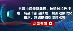 抖音小店最新教程,体验分拉升技术,商品卡引流技术,投流效果优化技术,精选联盟引流技术等-互联网资源大全网