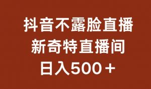 不露脸挂机直播，新奇特直播间，日入500+【揭秘】-互联网资源大全网