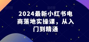2024最新小红书电商落地实操课,从入门到精通-互联网资源大全网