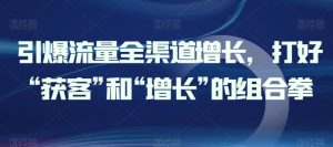 引爆流量全渠道增长，打好“获客”和“增长”的组合拳-互联网资源大全网