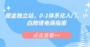 掘金独立站,0-1体系化入门,小白跨境电商指南-互联网资源大全网