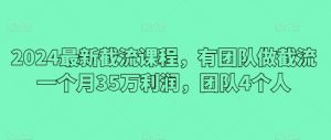 2024最新截流课程，有团队做截流一个月35万利润，团队4个人-互联网资源大全网