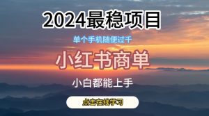 2024最稳蓝海项目，小红书商单项目，没有之一【揭秘】-互联网资源大全网
