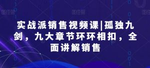 实战派销售视频课|孤独九剑,九大章节环环相扣,全面讲解销售-互联网资源大全网