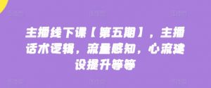 主播线下课【第五期】，主播话术逻辑，流量感知，心流建设提升等等-互联网资源大全网
