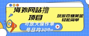 海外网站撸金项目，玩游戏赚美金，轻松简单可放大操作，单号每天均一两张【揭秘】-互联网资源大全网