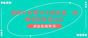 视频号好物分享副业课，视频剪辑带货玩法-互联网资源大全网
