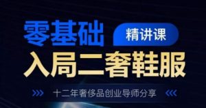 零基础入局二奢鞋服精讲课,十二年奢侈品创业导师分享-互联网资源大全网