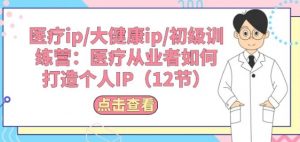 医疗ip/大健康ip/初级训练营：医疗从业者如何打造个人IP(12节)-互联网资源大全网