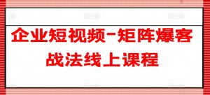 企业短视频-矩阵爆客战法线上课程-互联网资源大全网