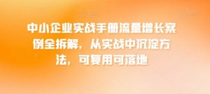 中小企业实战手册流量增长案例全拆解，从实战中沉淀方法，可复用可落地-互联网资源大全网