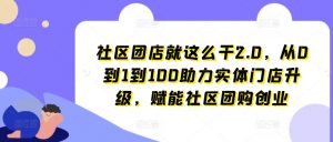 社区团店就这么干2.0,从0到1到100助力实体门店升级,赋能社区团购创业-互联网资源大全网