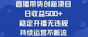 淘宝无人直播带货创新项目:日收益500+ 稳定开播无违规 持续运营不断流【揭秘】-互联网资源大全网