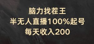 脑力找茬王,半无人直播100%起号,每天收入200+【揭秘】-互联网资源大全网