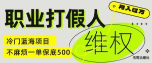 职业打假人电商维权揭秘，一单保底500，全新冷门暴利项目【仅揭秘】-互联网资源大全网