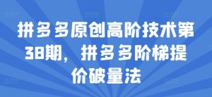 拼多多原创高阶技术第38期，拼多多阶梯提价破量法-互联网资源大全网